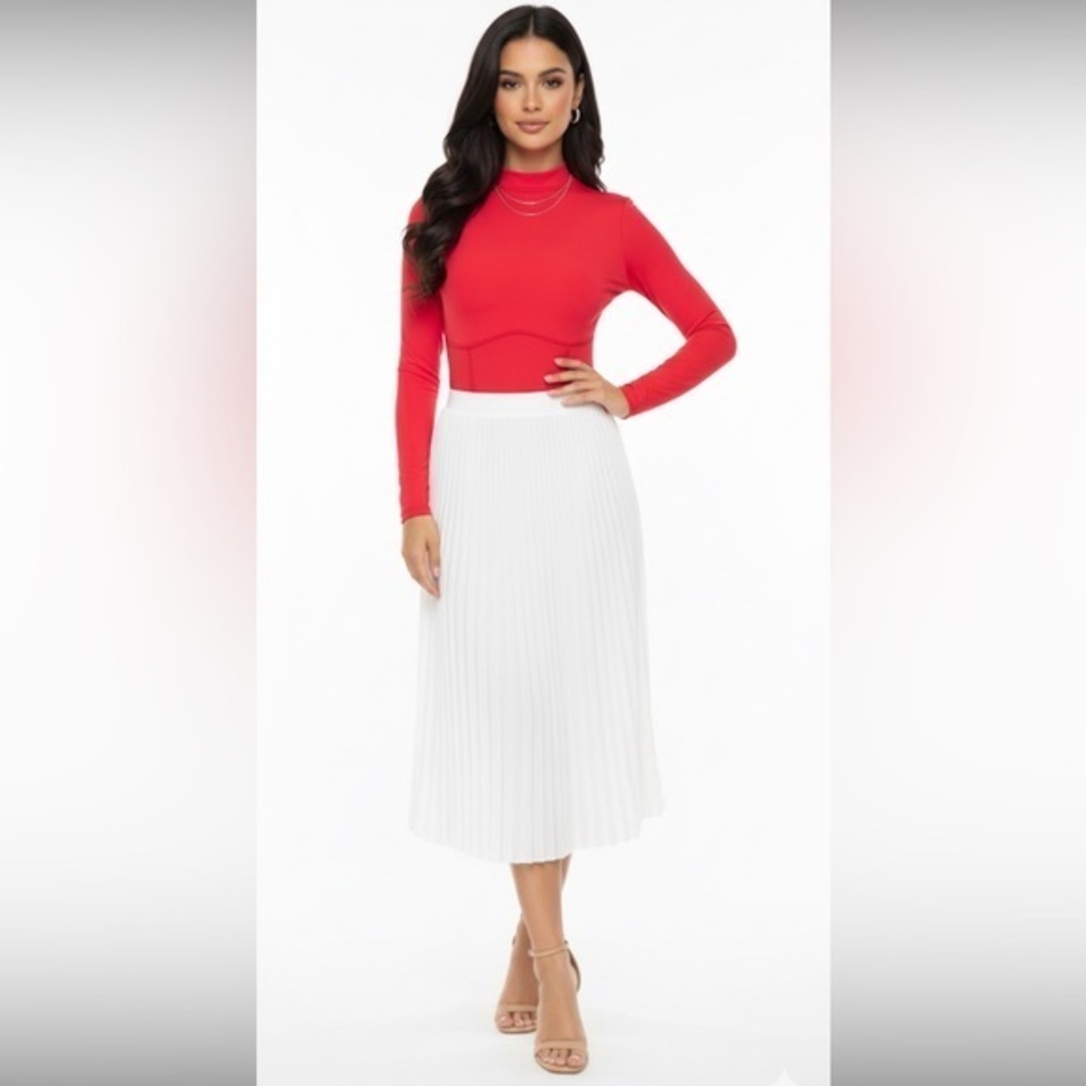 Out From Under Pink Long Sleeve Exposed Stitching Mockneck Bodysuit